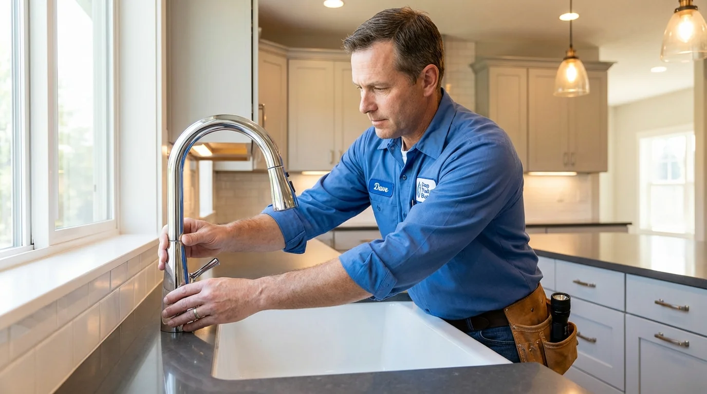 Kitchen faucet installation by Johns Plumbing LLC in Green Forest