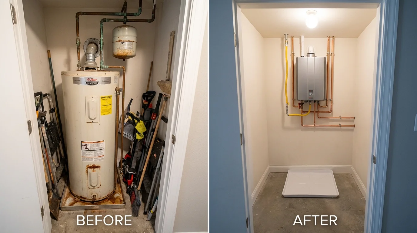 Tank water heater versus wall-mounted tankless unit comparison for Green Forest, AR homeowners